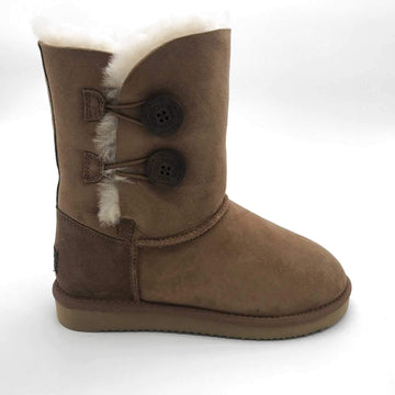 MACARTHUR WOMEN'S Premium Sheepskin Classic 2 Buttons Short UGG Boots #MA3324 - UGGFace